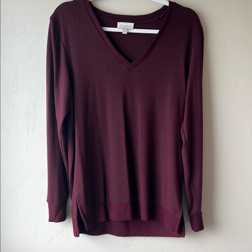 Burgundy V-Neck Sweater